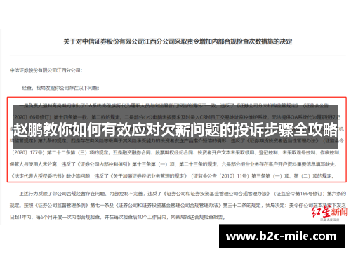 赵鹏教你如何有效应对欠薪问题的投诉步骤全攻略