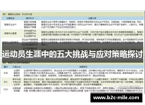 运动员生涯中的五大挑战与应对策略探讨